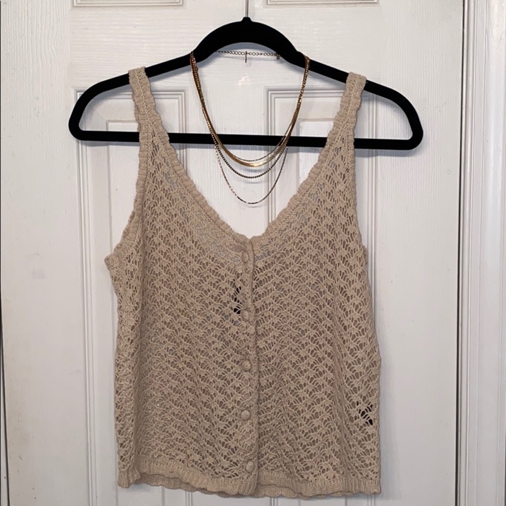 Crochet tank top buttons large